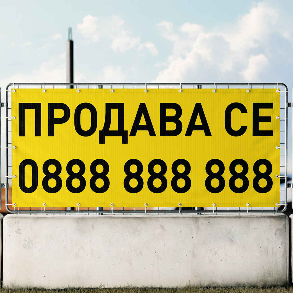 Печат на винил (банер) "ПРОДАВА СЕ" с вашият телефонен номер