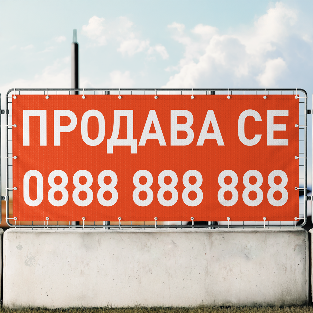 Печат на винил (банер) "ПРОДАВА СЕ" с вашият телефонен номер